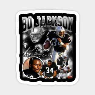 Bo Jackson Bo Knows Signature Vintage Legend Baseball Football Bootleg Rap Graphic Style Magnet