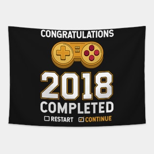2018 Completed Video Game Funny T-shirt Tapestry