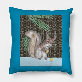 Squirrel Eating Nuts Pillow