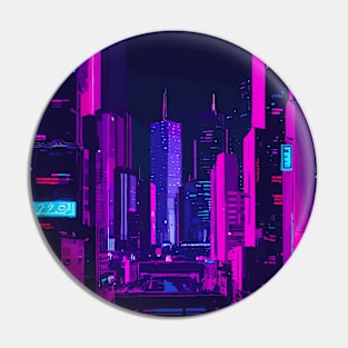 Cyberpunk Cityscape Neon Futuristic City Pin