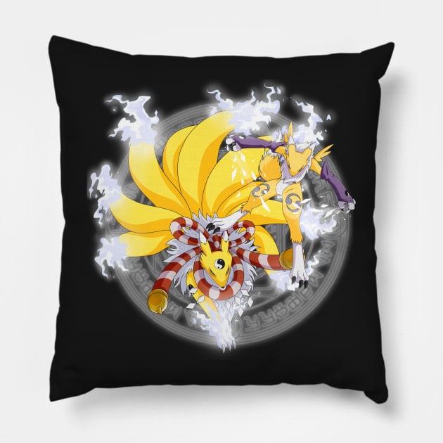 Renamon & Kyubimon Pillow by FireFlea