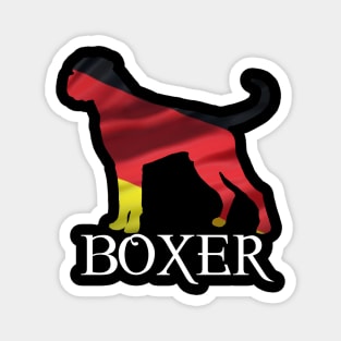 German BOXER Silhouette German Flag Magnet