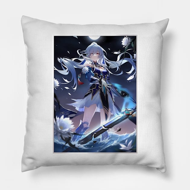 I Shall Be My Own Sword • Jingliu • Honkai Star Rail Light Cone Pillow by kazatodoesart