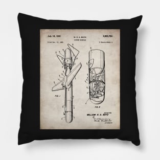 Cold War Military Missile Patent - Army Veteran Military Enthusiast Art - Antique Pillow