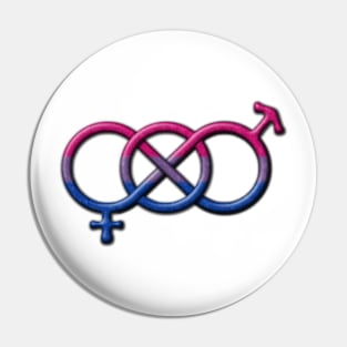 Bisexual Pride Flag Colored Gender Knot Symbol Pin