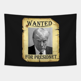 Copy of Wanted Trump For President Trump Mug Shot Never Surrender Tapestry