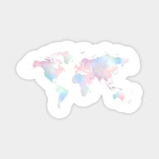 Pastel Water color World Map Magnet