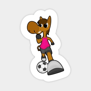 Horse as Soccer player with Soccer ball Magnet