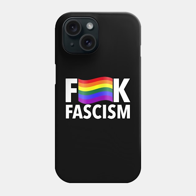 F Fascism - Censored with Gay Pride Flag Phone Case by Tainted