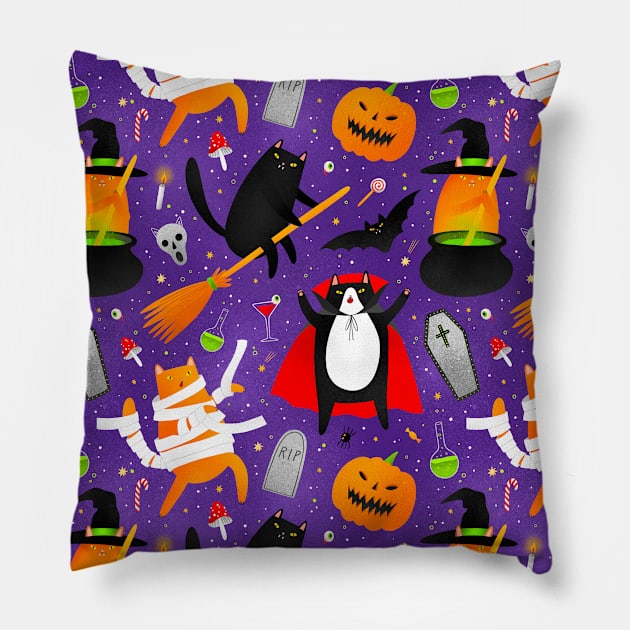 halloween cats Pillow by Julia Gosteva