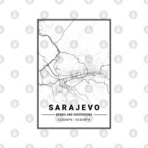 Sarajevo Light City Map by tienstencil