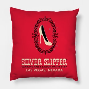 Retro Vintage Silver Slipper Gambling Hall & Saloon Las Vegas Pillow