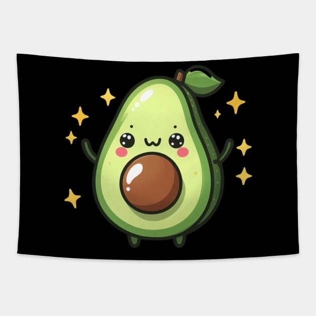 Little happy kawaii avocado Tapestry by Evgmerk