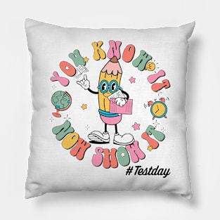 Groovy You Know It Now Show It Testing Day  Kids Funny Pillow