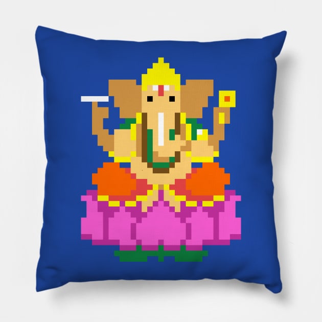 Ganesha Pixel Pillow by 8bitbaba