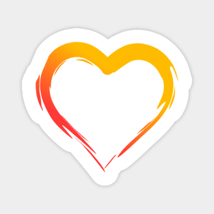 A Simple Love, Abstract Brush, Red Yellow Magnet