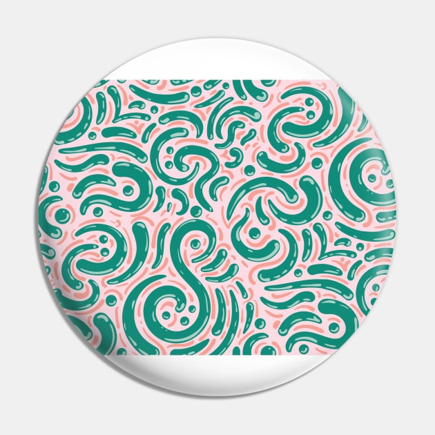 Modern Vibrant Abstract Paisley Pin by Vector Deluxe