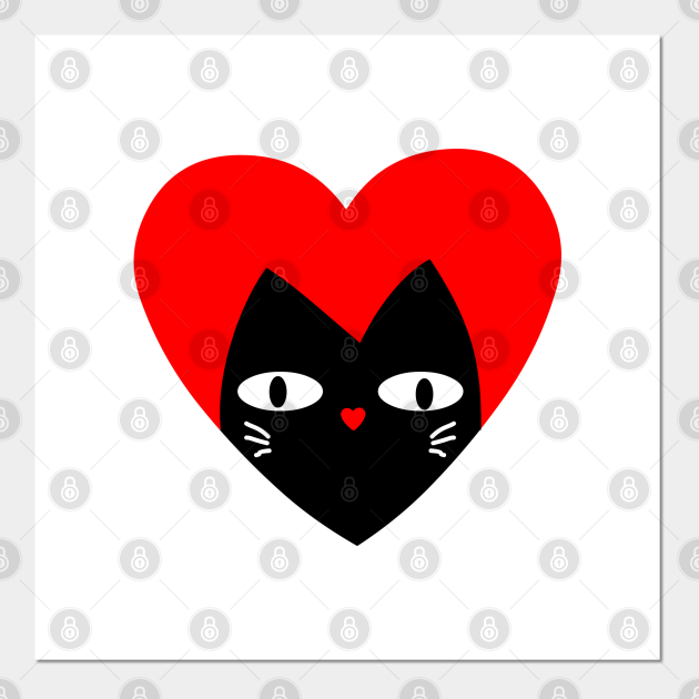 LOVE BLACK CAT - Love Black Cat - Posters and Art Prints | TeePublic