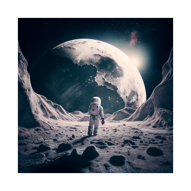 Man lost on a moon - By Lamaj by LAMAJ