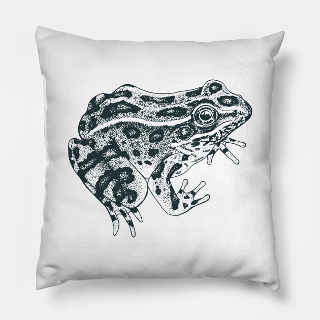 Northern Leopard Frog Pillow by Warbler Creative