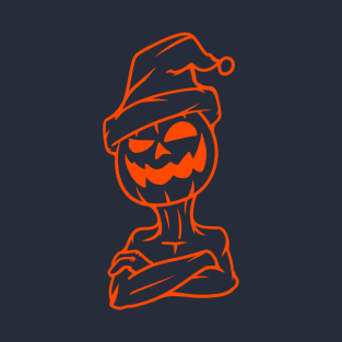 Spooky Pumpkin in Christmas (or Halloween) out line T-Shirt