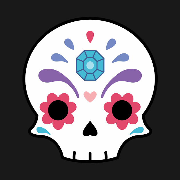 Cute sugar skull diamond by laura-nagel