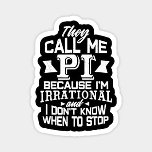 Pi Day Shirt Irrational Funny Math Gift Teacher Kids Grunge Magnet