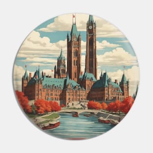 Ontario Canada Vintage Poster Tourism Pin