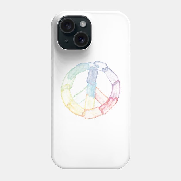 Watercolor Peace Sign Phone Case by Penny Jane Studios