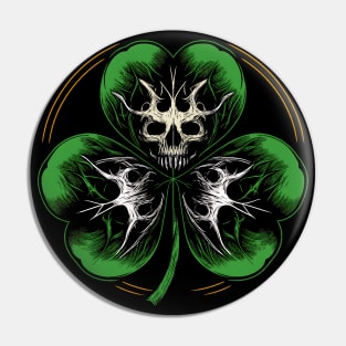 Creepy Shamrock Clover Leaf Pin