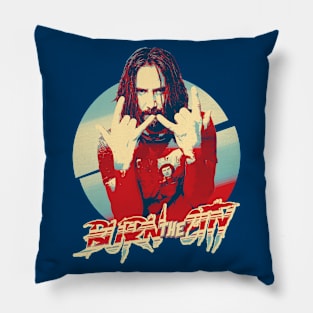 keanu burn the city pop art Pillow