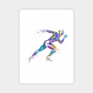 Anatomy Runner Colorful Watercolor Magnet