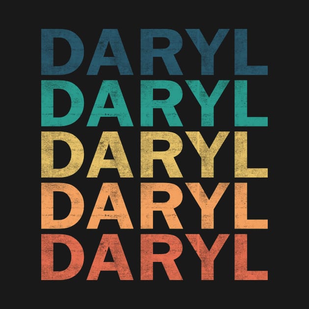 Daryl Name T Shirt - Daryl Vintage Retro Name Gift Item Tee by henrietacharthadfield