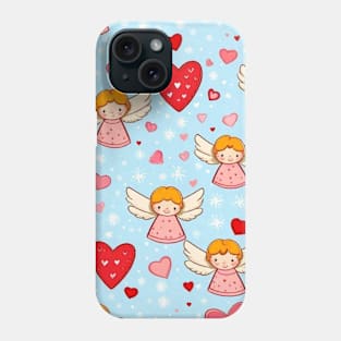 Valentines day gift ideas, cute angels blue decor gift ideas for all Phone Case