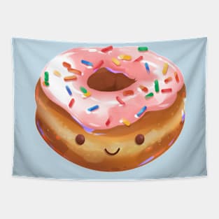 Happy Strawberry Frosted Donut Tapestry