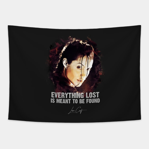 Lara Croft - Tomb Raider - Angelina Jolie Tapestry by Naumovski