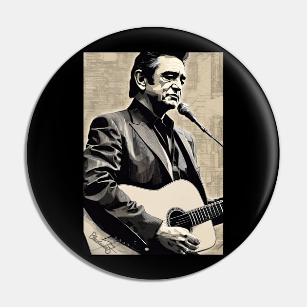 Johnny Cash Musical Milestones Pin by labyrinth pattern