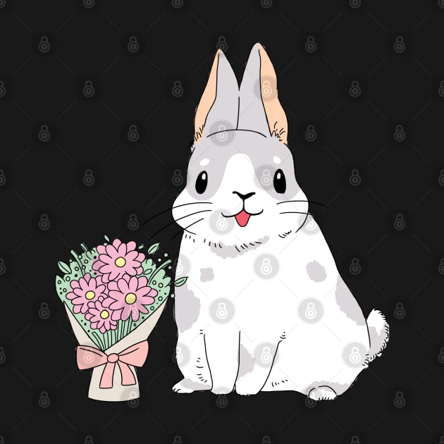 Bunny With Flower bouquet by SuperrSunday