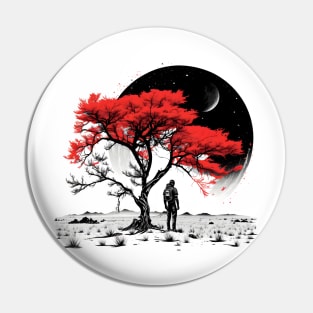 Astronaut Looking at the Moon, Japanese Inspired Pin