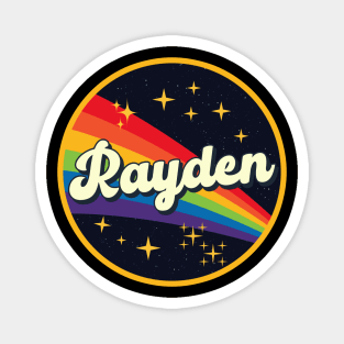 Rayden // Rainbow In Space Vintage Style Magnet