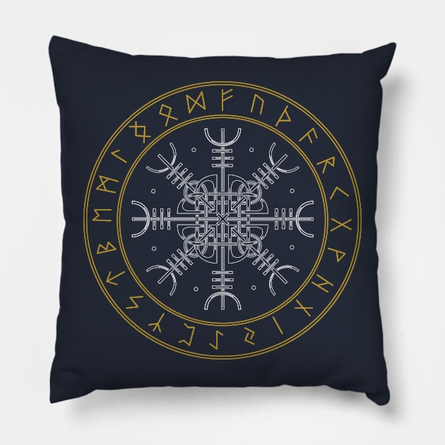 Aegishjalmur Helm of Awe Viking Nordic Runes gift present Pillow by MARESDesign