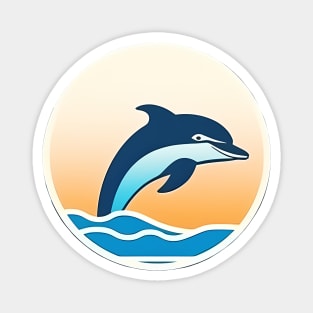 Minimal Dolphin Art, Love Dolphins Magnet