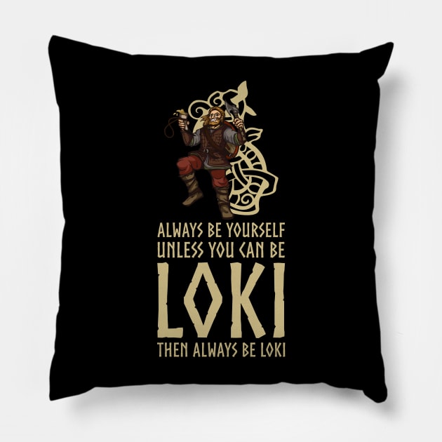 Asatru Norse Mythology Pagan Viking Trickster God Loki Gift Pillow by Styr Designs