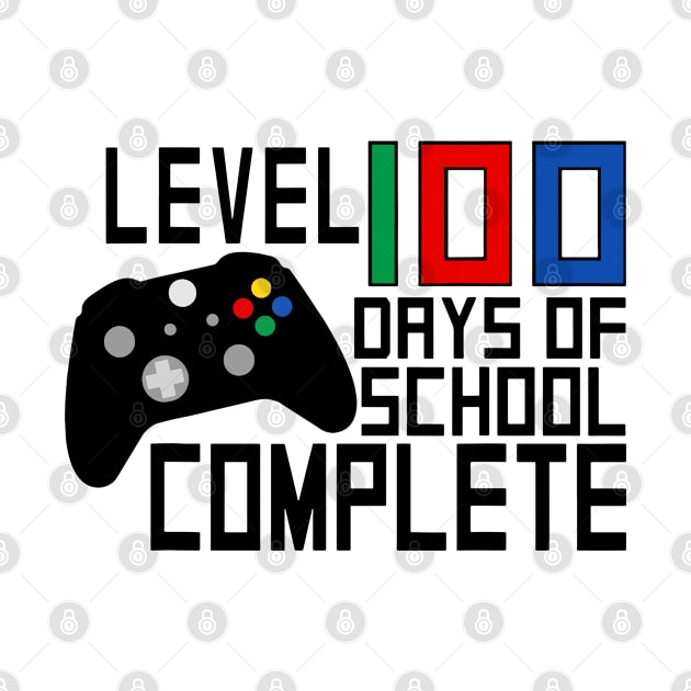 Level 100 Days Of School Complete Gamer Video Games Boys Kids by Shaniya Abernathy