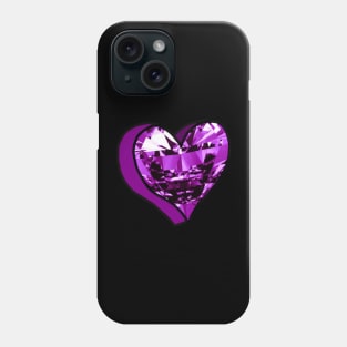 Purple Diamond Love Heart Phone Case