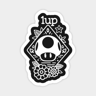 1 up white Magnet