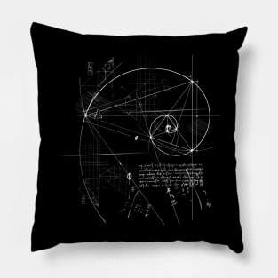 Fibonacci Spiral Sketch Pillow