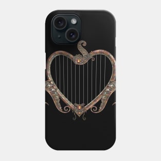 Elegant harp made from a heart Phone Case