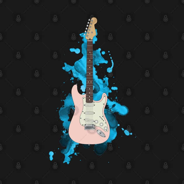 S-Style Electric Guitar Pink Color by nightsworthy