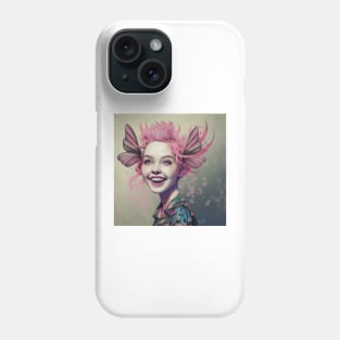 Pink Faerie with Pink Wings in her hair Phone Case